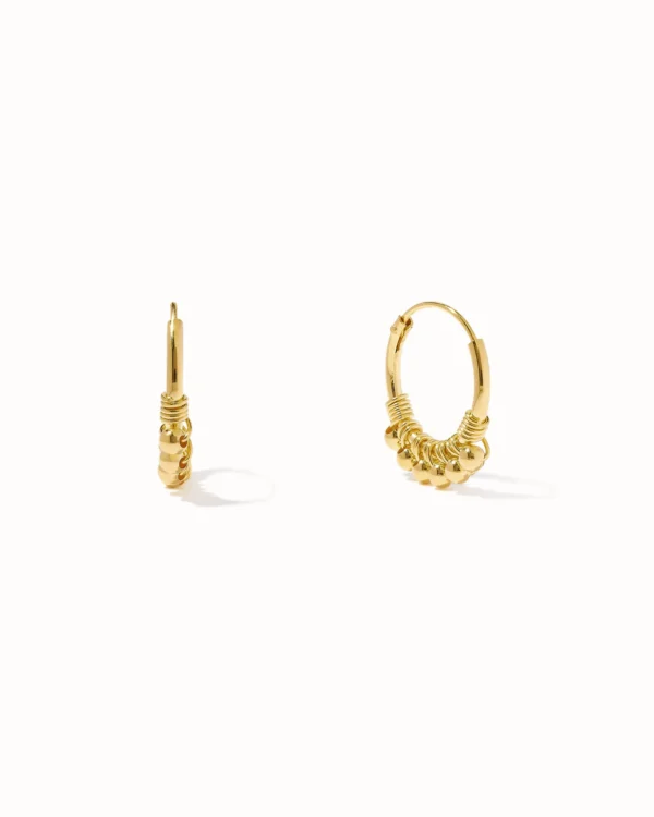 Tiny Ball Hoops – Gold Plated
