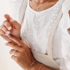 Zinnia bracelet – coral rose necklace