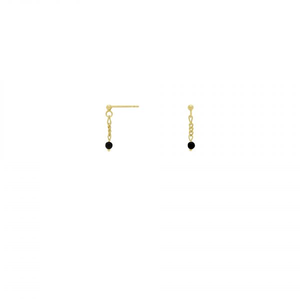 Vintage Onyx Studs – Gold Plated