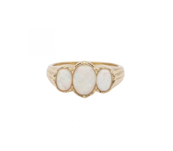 Chérie Ovals White Ring – Gold Plated