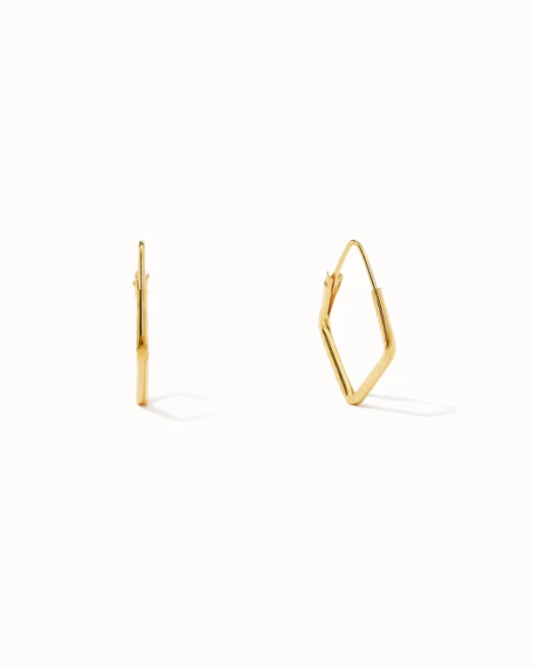 Tiny Square Hoop – Gold Plated