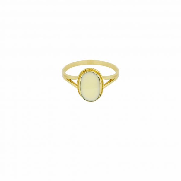 Oval Souvenir Ring Ivory- Gold Plated