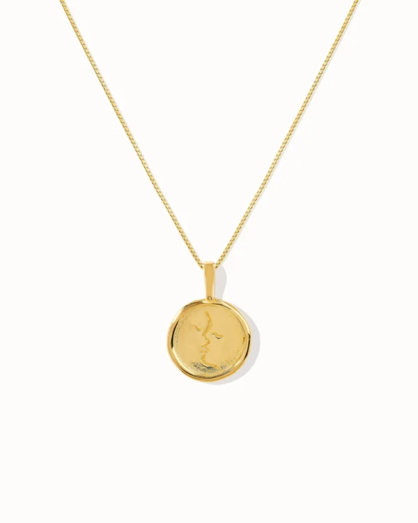 The Kiss Pendant / Box Necklace – Gold Plated