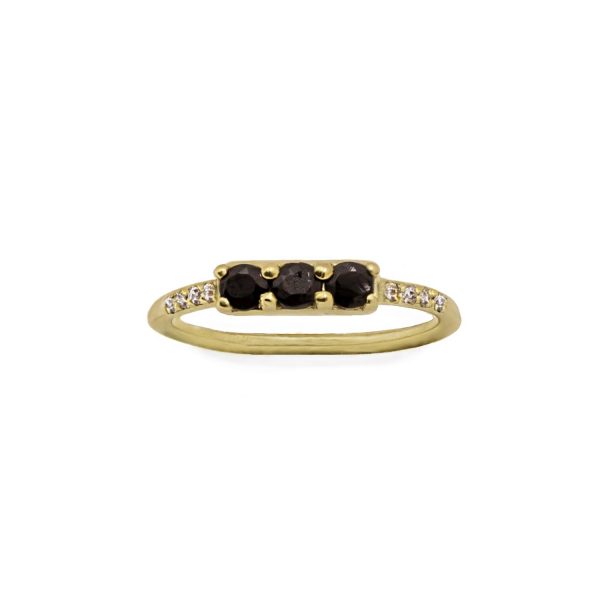 Vintage Black Onyx Combo Ring – Gold Plated