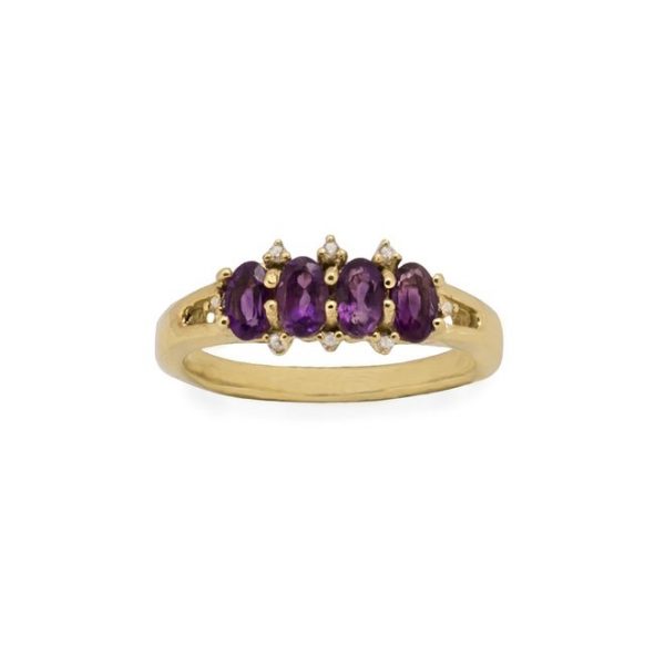 Vintage Amethyst Ring – Gold Plated