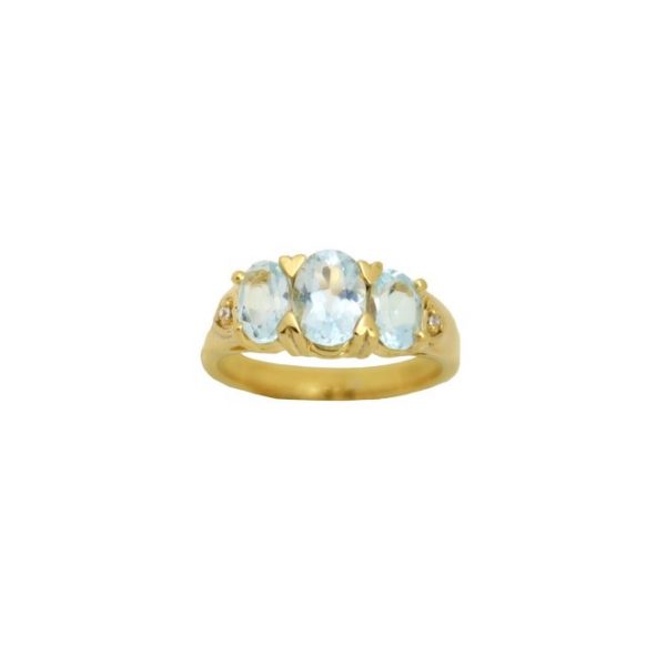 Vintage Blue Topaz Ring – Gold Plated