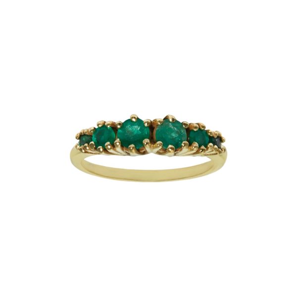 Vintage Emily Emerald Ring – Gold Plated
