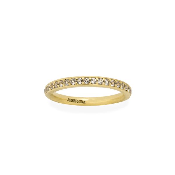Pavé White Topaz Ring – Gold Plated