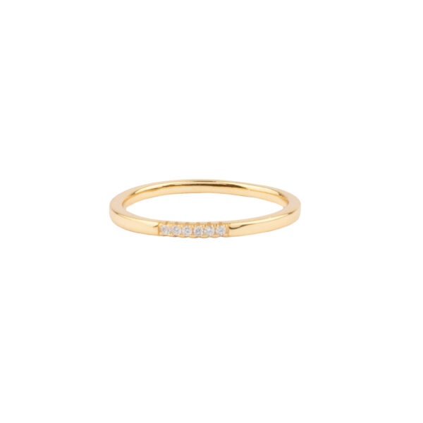 Jolie Tiny Dots White Ring – Gold Plated
