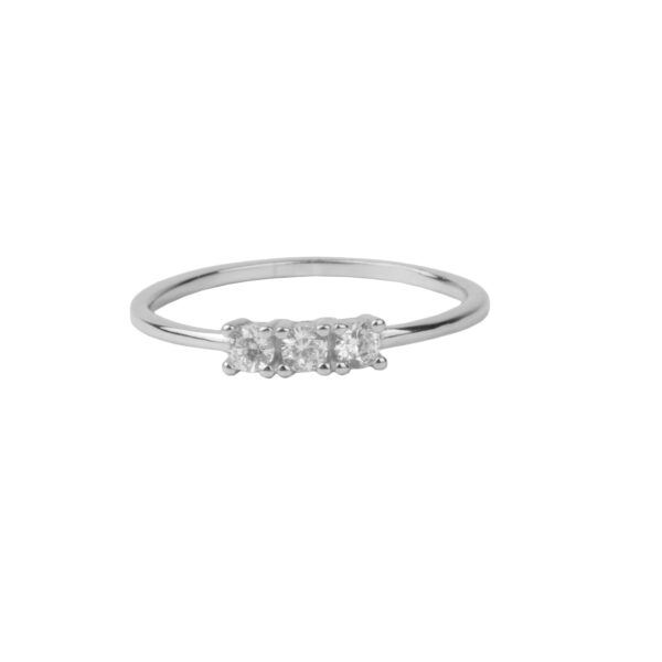 Jolie Bar White Ring – Sterling Silver