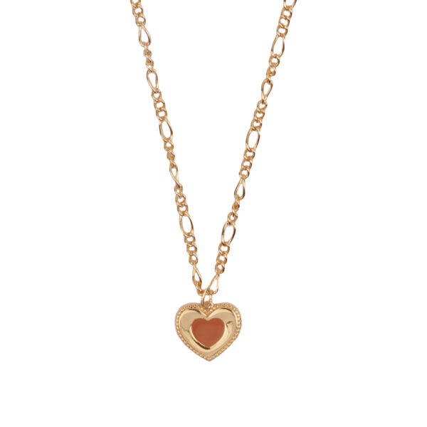 Vivid Necklace Heart Dots Orange – Gold Plated