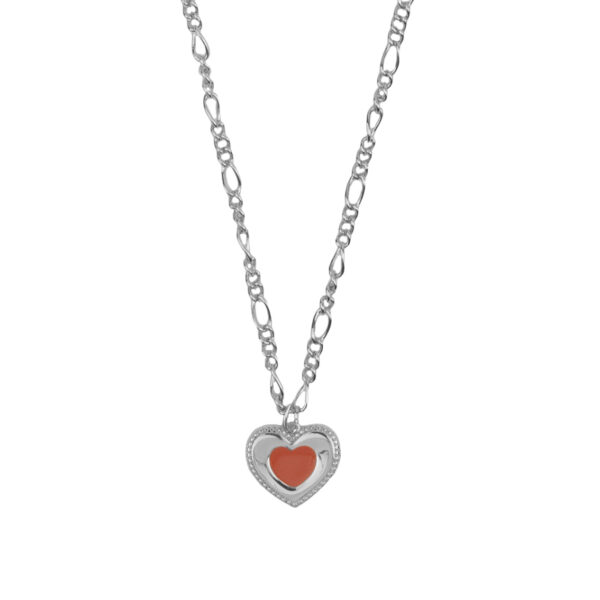Vivid Necklace Heart Dots Orange – Silver Plated