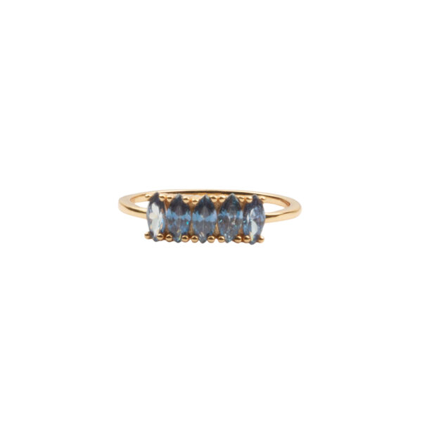 Jolie Ring Oval Bar Tanzanite – Gold plated