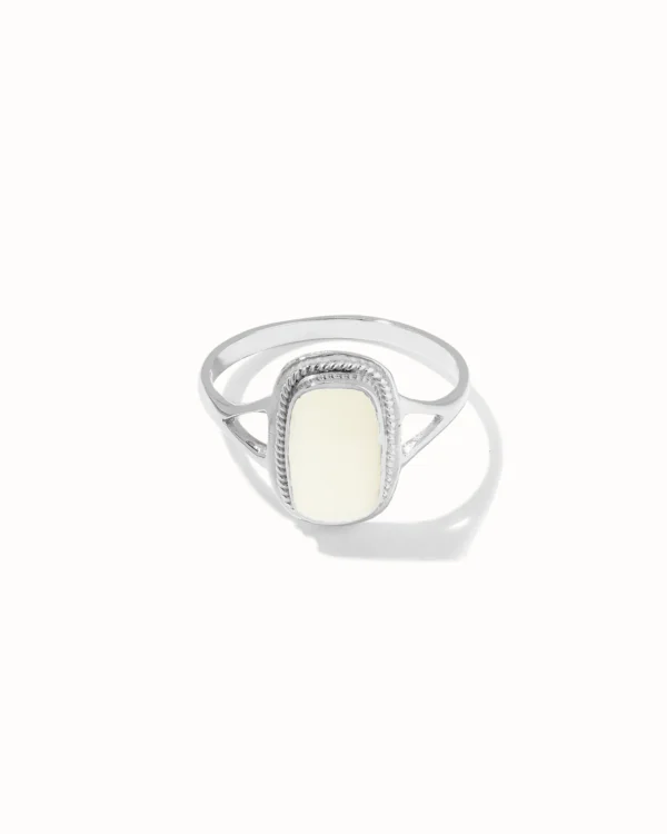 Square Souvenir Ring Ivory – Sterling Silver