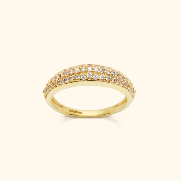 Pavé Petit Dome Ring – Gold Plated