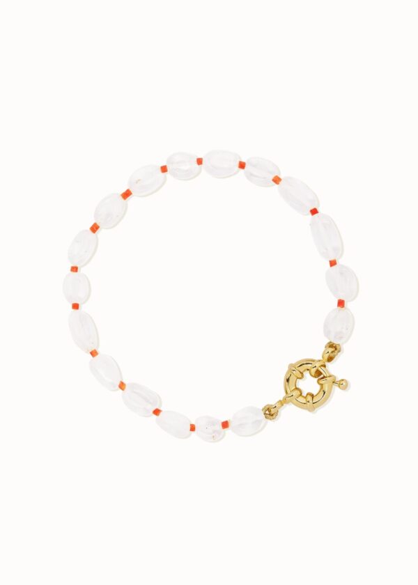 Lily Bracelet Coral – Gold Plated