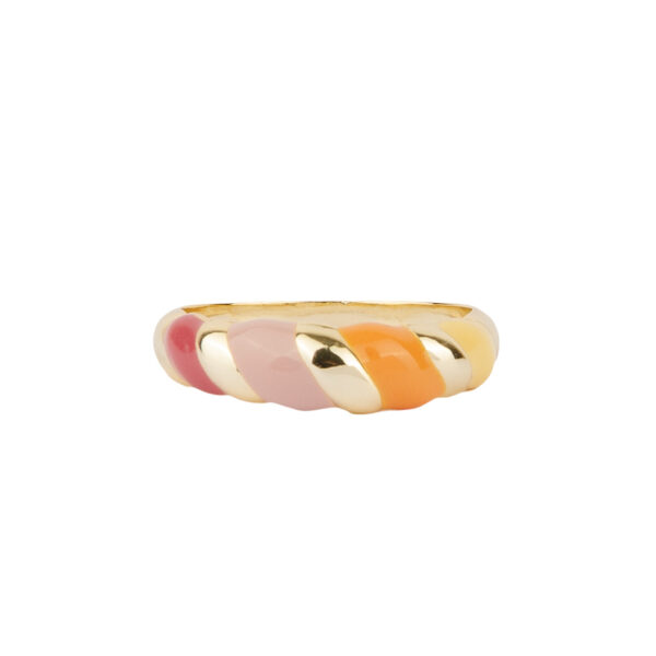Sunlight Enamel Swirl Ombre Ring – Gold plated