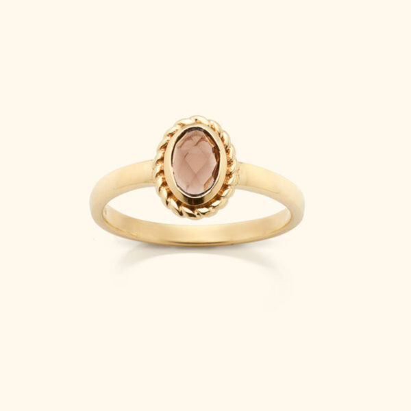 Sim Smoky Ring – Gold Plated