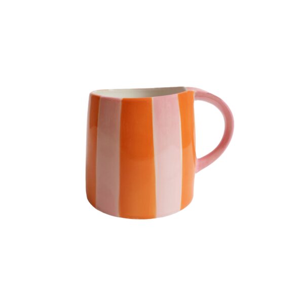 Mug Pink Orange Striped