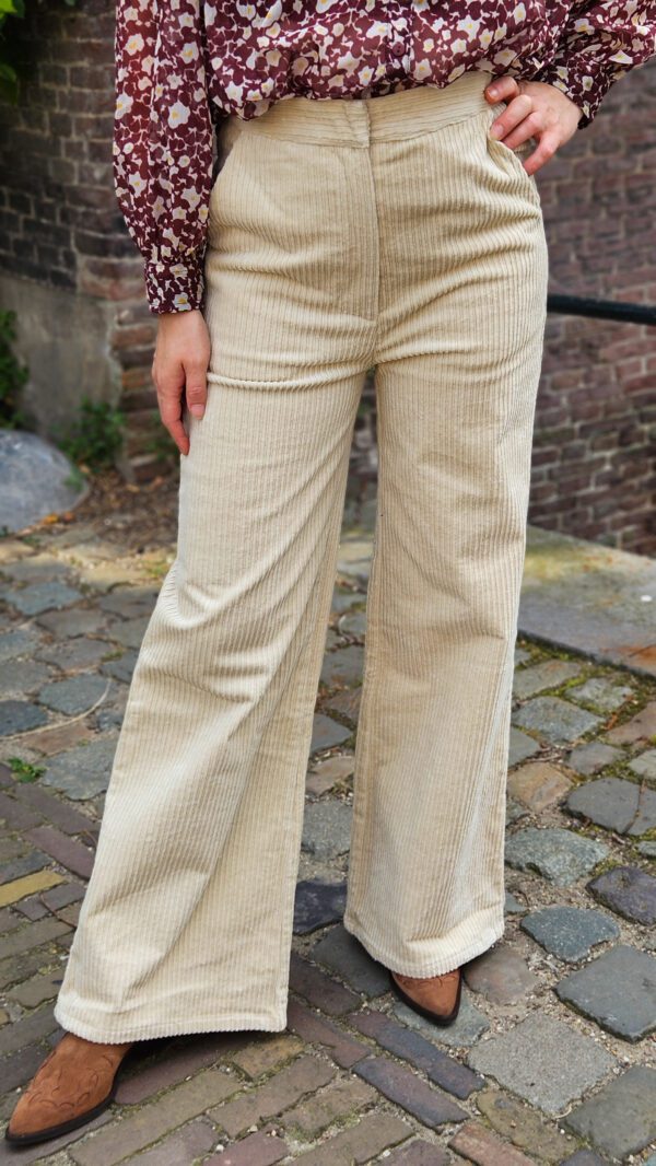 Corduroy Broek beige