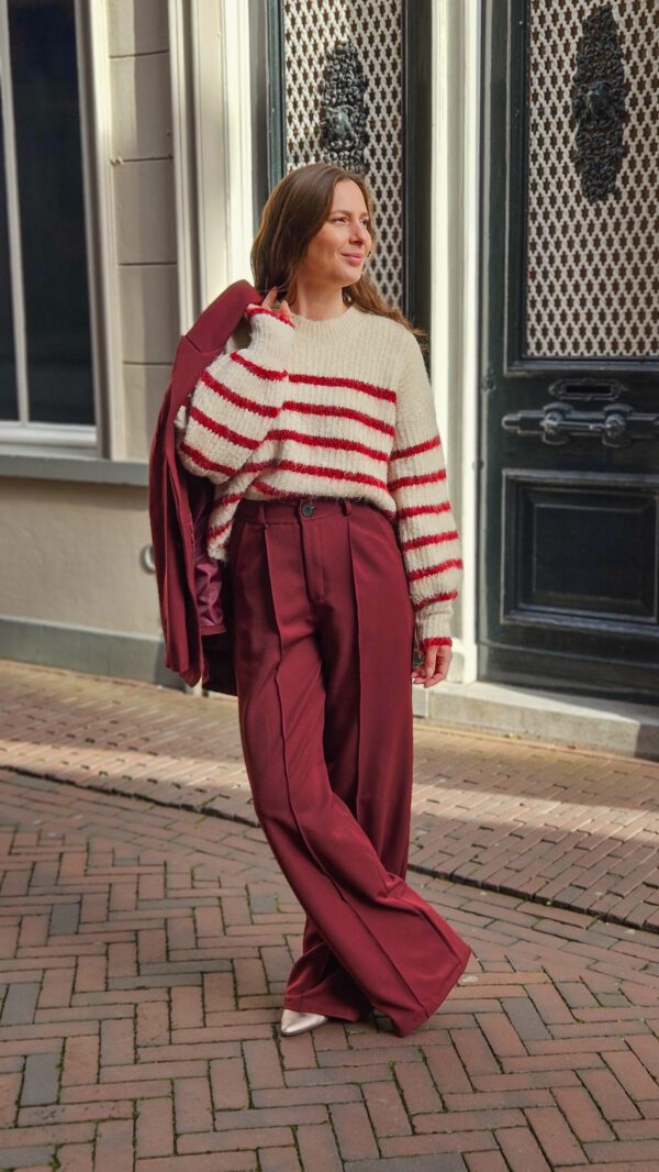 Sanne Wijde Pantalon – Burgundy