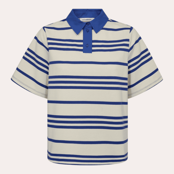 LennonCC Stripe polo Tee blue